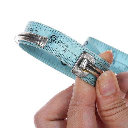 6.625" 20's-30's Sturdy Navajo silver snake eye turquoise row cuff bracelet - Estate Fresh Austin