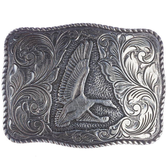 Eddie Bauer Crumrine Sterling silver belt buckle with duck - Estate Fresh Austin