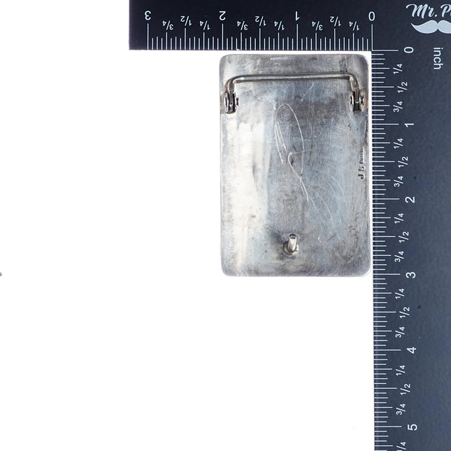 Vintage Navajo overlay Sacajawea Catalyst Cruises sterling belt buckle - Estate Fresh Austin