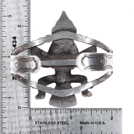 6.1" 1940's Zuni Knifewing silver cuff bracelet with nicely stamped sides - Estate Fresh Austin