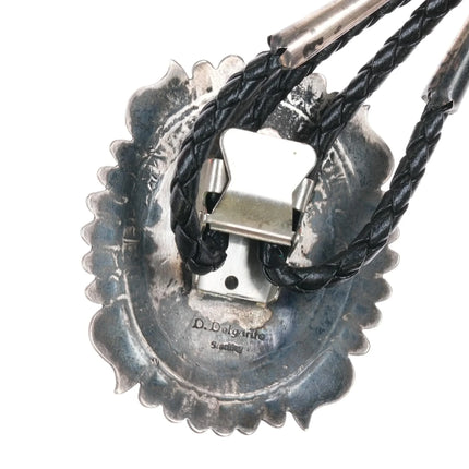 Vintage Delbert Delgarito Navajo Sterling silver sugilitie concho bolo tie - Estate Fresh Austin