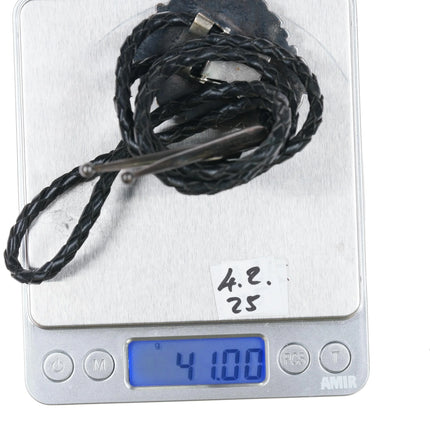 c1980 Benny Apachito Navajo silver red webbed Kingman turquoise bolo tie - Estate Fresh Austin