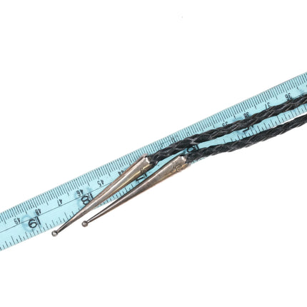 c1960's Bernard Dawahoya Hopi Overlay bolo tie Deer sterling silver - Estate Fresh Austin