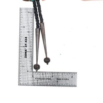 c1980 Navajo sterling silver, turquoise, arrowhead bolo tie - Estate Fresh Austin