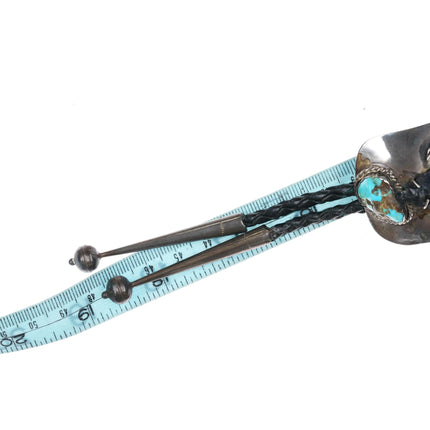 c1980 Navajo sterling silver, turquoise, arrowhead bolo tie - Estate Fresh Austin