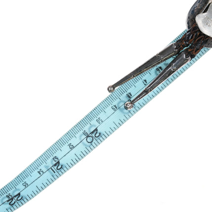 c1960 c-31 Zuni channel inlay silver bolo tie - Estate Fresh Austin