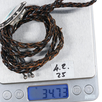 c1960 c-31 Zuni channel inlay silver bolo tie - Estate Fresh Austin