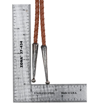 Vintage RSS Mexican sterling chip inlay bolo tie - Estate Fresh Austin