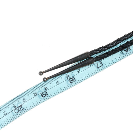 Rose Mary James Zuni sterling snake eye Sleeping Beauty Turquoise bolo tie - Estate Fresh Austin