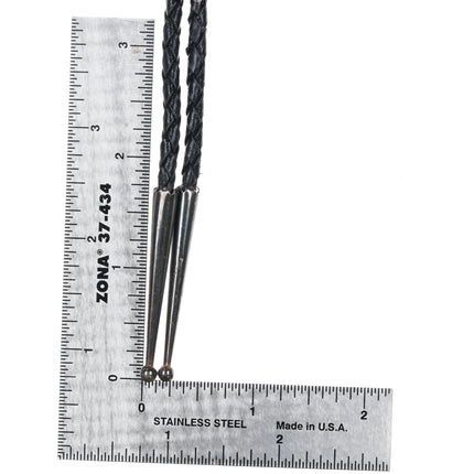 Rose Mary James Zuni sterling snake eye Sleeping Beauty Turquoise bolo tie - Estate Fresh Austin