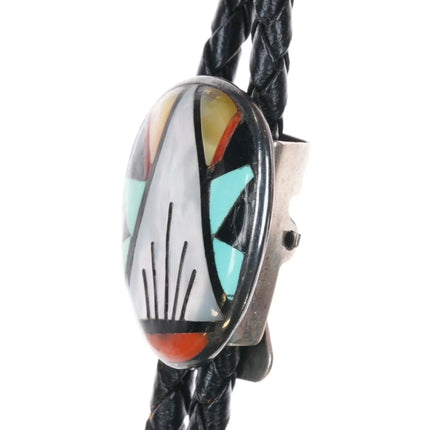 Zuni sterling intarsia inlay bolo tie - Estate Fresh Austin