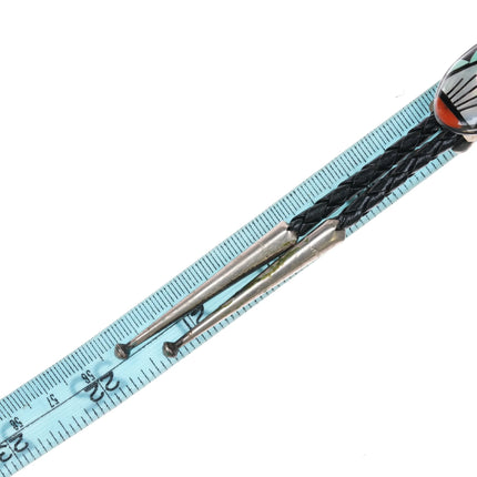 Zuni sterling intarsia inlay bolo tie - Estate Fresh Austin