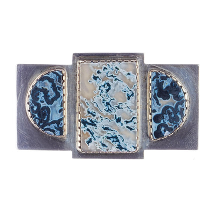 Gail Bird and Yazzie Johnson 14k/silver agate modernist Navajo/Kewa//Laguna pin - Estate Fresh Austin