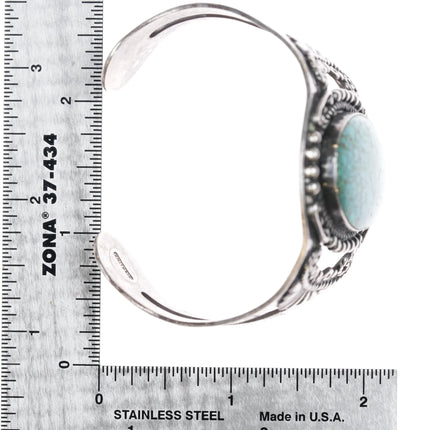 6.375" c1950 Maisels sterling High grade spiderweb turquoise #8? cuff bracelet - Estate Fresh Austin
