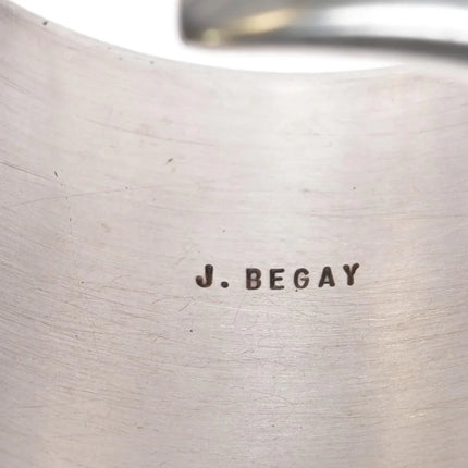 6" Joe Begay Navajo silver , turquoise, and coral cuff bracelet - Estate Fresh Austin