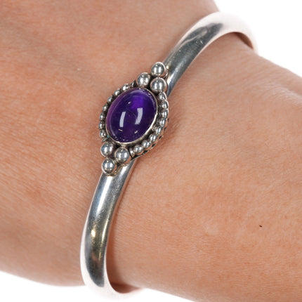 6.25" KCT Sterling amethyst cuff bracelet - Estate Fresh Austin