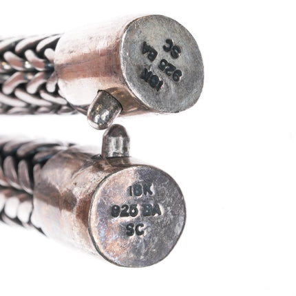 Suarti Bali 18k/Sterling Heavy wheat chain necklace/bracelet - Estate Fresh Austin