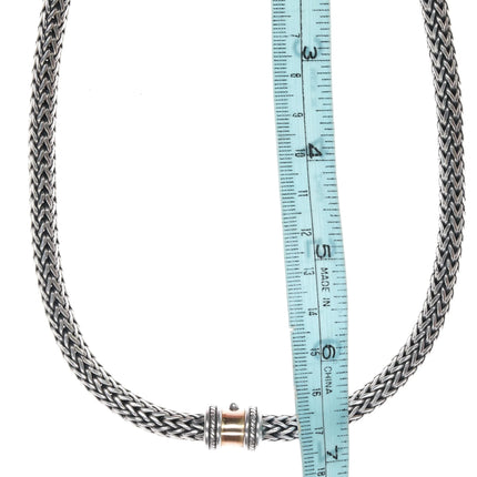 Suarti Bali 18k/Sterling Heavy wheat chain necklace/bracelet - Estate Fresh Austin