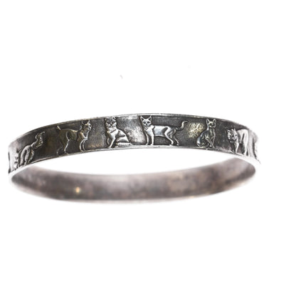 8" Retired James Avery Sterling Exotic Cats bangle bracelet (older) - Estate Fresh Austin