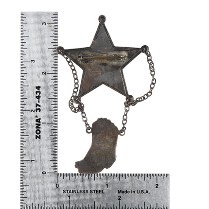 c1940's Southland Sterling badge and boots western theme pin - Estate Fresh Austin