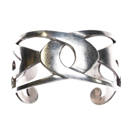 6.5" WM Modernist sterling cuff bracelet - Estate Fresh Austin