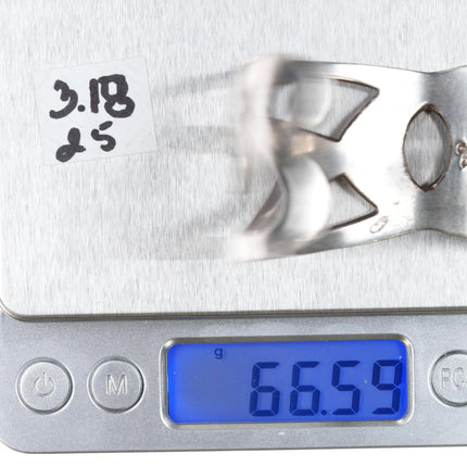 6.5" WM Modernist sterling cuff bracelet - Estate Fresh Austin