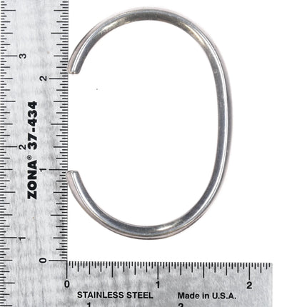 6" Troy Natachu Zuni sterling lapis inlay cuff bracelet - Estate Fresh Austin