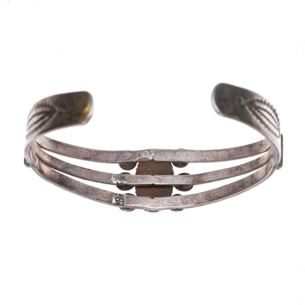 5.75" 30's-40's Navajo silver Sleeping Beauty turquoise cuff bracelet - Estate Fresh Austin