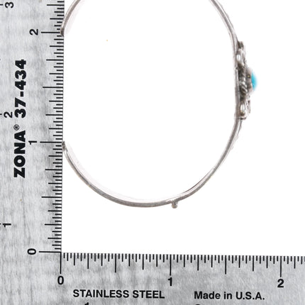 5.75" 30's-40's Navajo silver Sleeping Beauty turquoise cuff bracelet - Estate Fresh Austin