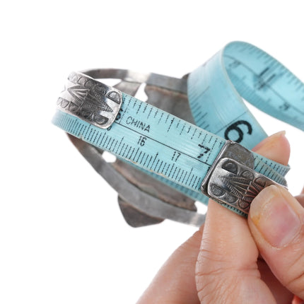 7" 30's-40's Navajo silver cuff bracelet with nice turquoise - Estate Fresh Austin