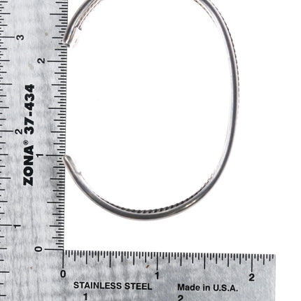 6.375" Tahe Sterling gold filled stamped twisted wire Navajo cuff bracelet - Estate Fresh Austin