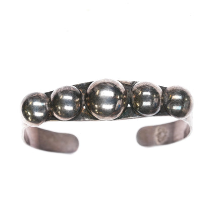 6.125" 1950's Bell Trading Post sterling silver spheres cuff bracelet - Estate Fresh Austin