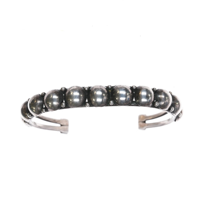 6.4" c1930's Navajo sterling silver domes row cuff bracelet - Estate Fresh Austin