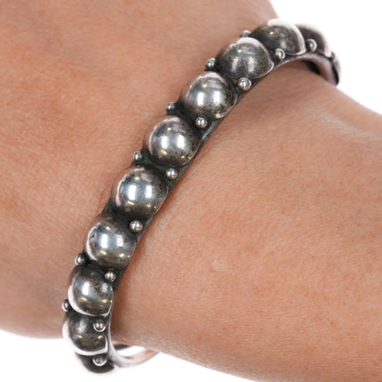 6.4" c1930's Navajo sterling silver domes row cuff bracelet - Estate Fresh Austin