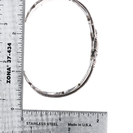 6.75" Navajo silver feather form cuff bracelet - Estate Fresh Austin