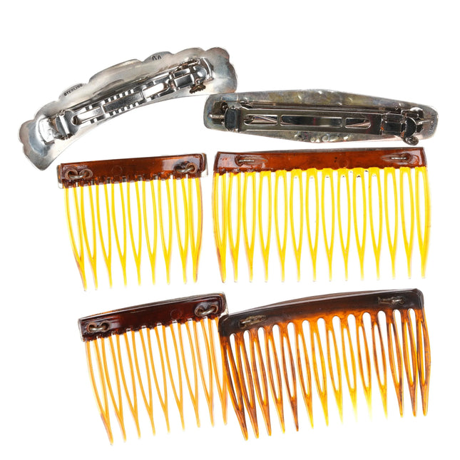 Vintage Navajo sterling silver comb and hair barrette collection - Estate Fresh Austin