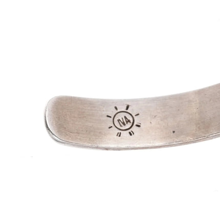 6.8" Hopi overlay geometric pattern cuff bracelet sterling silver - Estate Fresh Austin