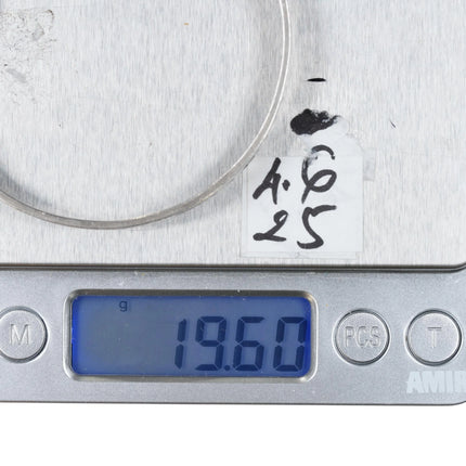 6.8" Hopi overlay geometric pattern cuff bracelet sterling silver - Estate Fresh Austin