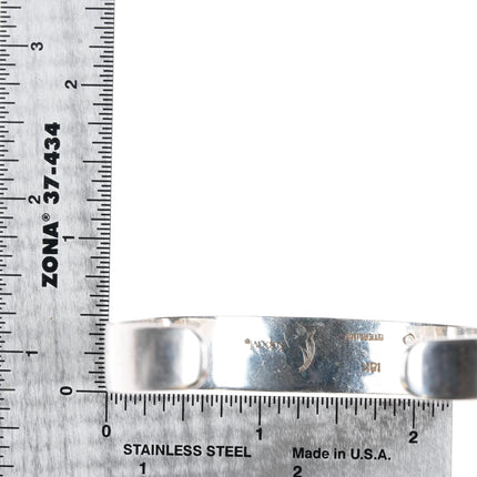 6.375" John Coochyumptewa Hopi 18k/ Sterling bear cuff bracelet overlay style - Estate Fresh Austin