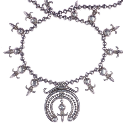 Etsitty-Tsosie, Eskiesosie (Dine, c.1880-1937) attrib. Silver Squash Blossom Necklace - Estate Fresh Austin