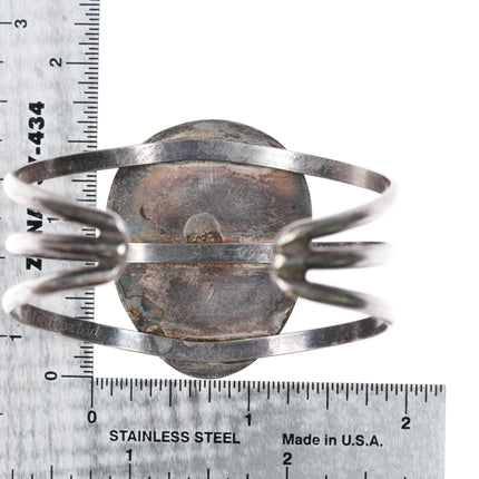 6.2" Freda Woodman Hansen BitNi dzeez baa Morenci turquoise cuff bracelet silver - Estate Fresh Austin