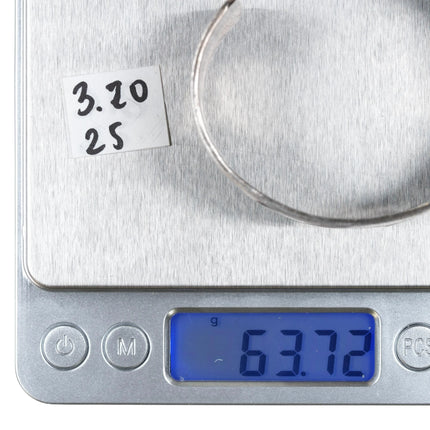 7" Vintage Navajo silver cuff bracelet with geometric overlay pattern - Estate Fresh Austin