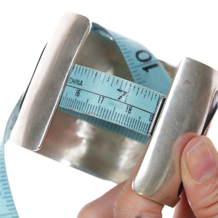 7.5" Virgil Thomas (1948-1986) Hopi Overlay turtle cuff bracelet sterling silver - Estate Fresh Austin