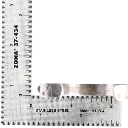 6" c1950's Zuni silver carved green turquoise cuff bracelet - Estate Fresh Austin