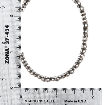 6.25" Elgin Tom Navajo sterling beads cuff bracelet - Estate Fresh Austin