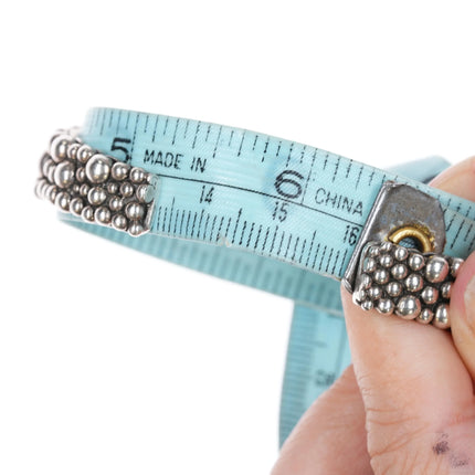 6.25" Elgin Tom Navajo sterling beads cuff bracelet - Estate Fresh Austin