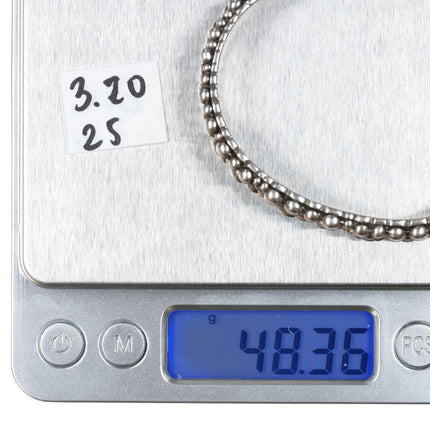 6.25" Elgin Tom Navajo sterling beads cuff bracelet - Estate Fresh Austin