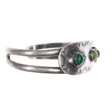 6.25" 50's-60's Alberto Contreras Sterling and turquoise cuff bracelet - Estate Fresh Austin