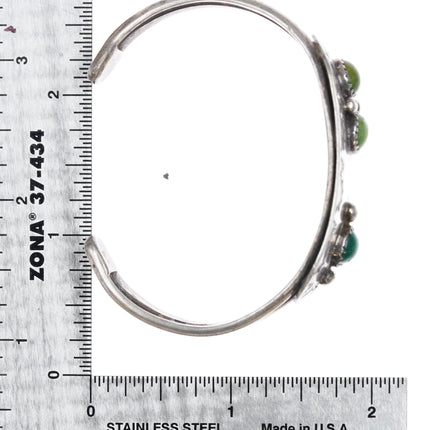 6.25" 50's-60's Alberto Contreras Sterling and turquoise cuff bracelet - Estate Fresh Austin