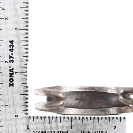 6.25" 50's-60's Alberto Contreras Sterling and turquoise cuff bracelet - Estate Fresh Austin